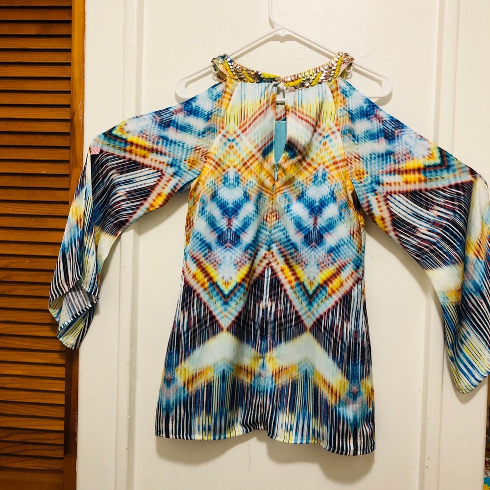 Bebe blouse long sleeve size open shoulder